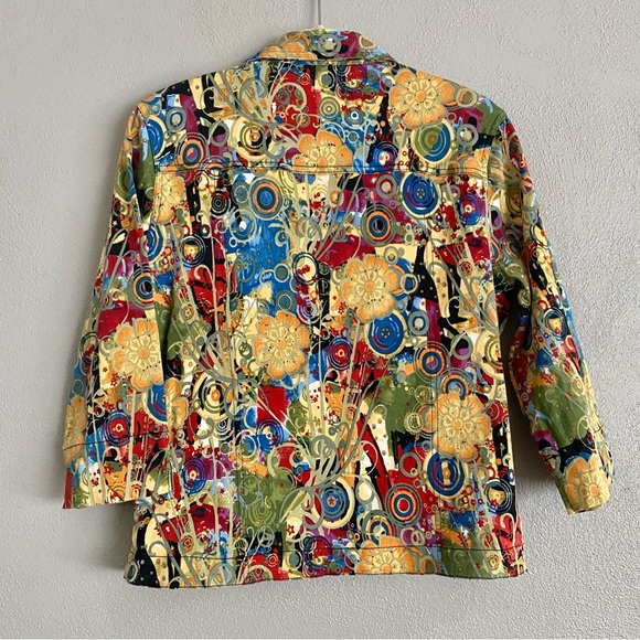 Kaktus Jacket Size Medium Multicolor Printed Button Down Colorful Artsy Unique - Picture 8 of 10